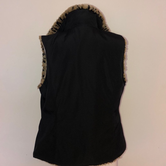 Faux fur leopard vest reversible - Picture 6 of 8